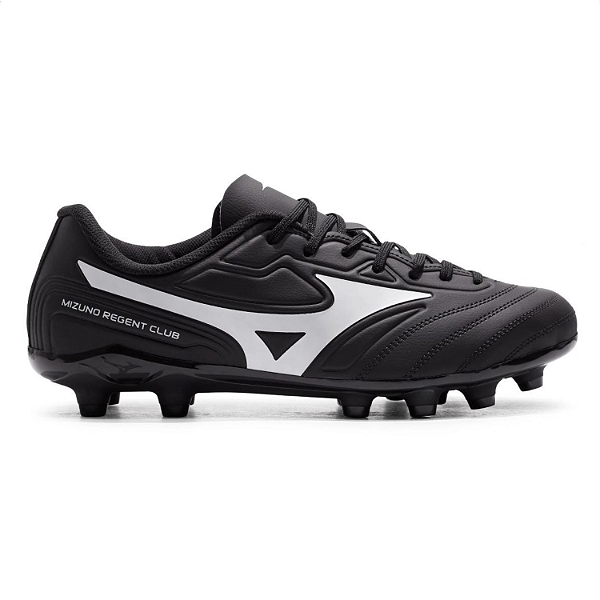 Chuteira de Campo Mizuno Club MD Cor: Preto Branco