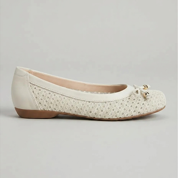 Sapatilha Modare Cabedal Tela Fioucci / Napa Cor: Branco Off - 7016.1011