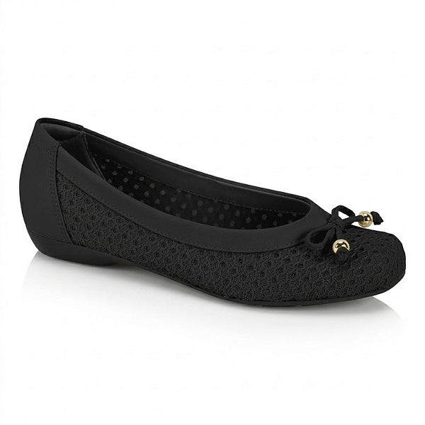 Sapatilha Modare Cabedal Tela Fiorucci / Napa Floather Cor: Preto - Ref. 7016.1011