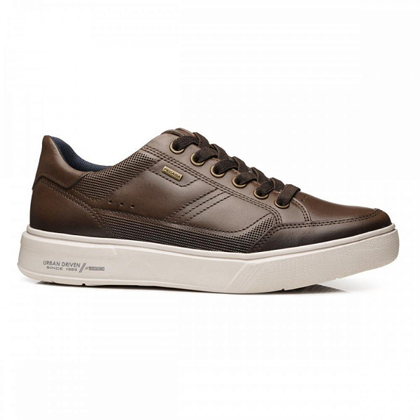 Tênis Masculino em Couro Casual Pegada Marrom - 111909-03