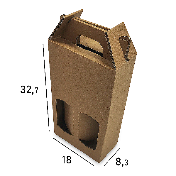 Caixa para 2 garrafas Y6 - 20 unidades (18x8,3x32,7 cm)