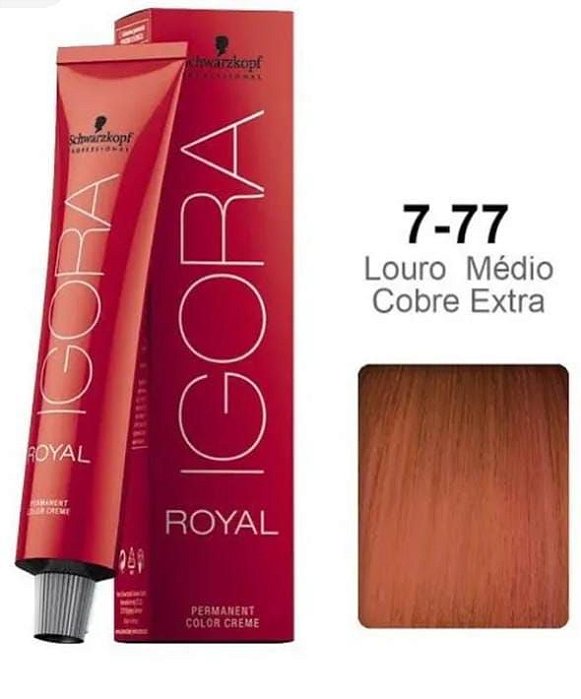 TINTA IGORA 7.77 LOURO MEDIO COBRE EXTRA - Linnda Cosméticos