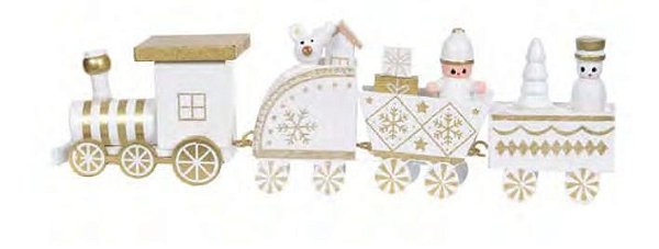 Trem Natal (BRANCO DOURADO)