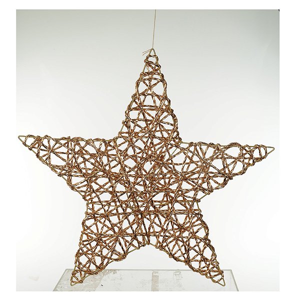 Enfeite Estrela de Natal Aramada (Dourado) 40cm