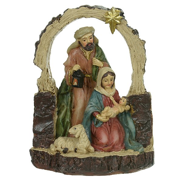 Mini Presépio Sagrada Familia Natal (Colorido) 11,4cm