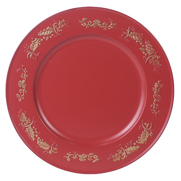 Natal Sousplat Clássico PLT (Vermelho Dourado) 33d