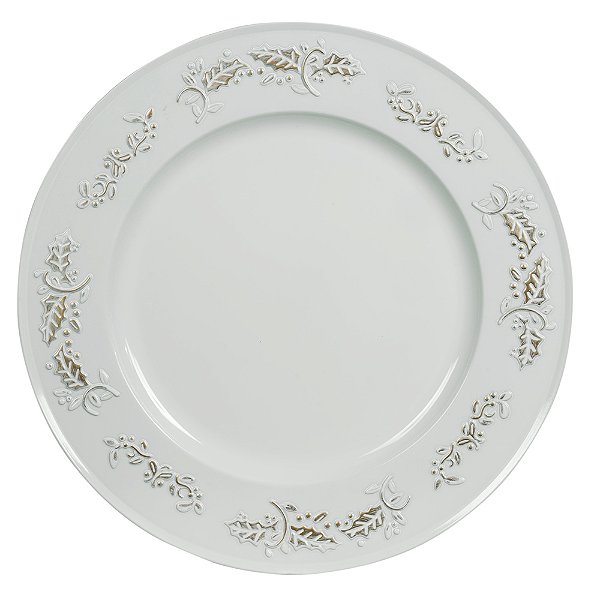 Natal Sousplat Clássico PLT (Branco Dourado) 33d