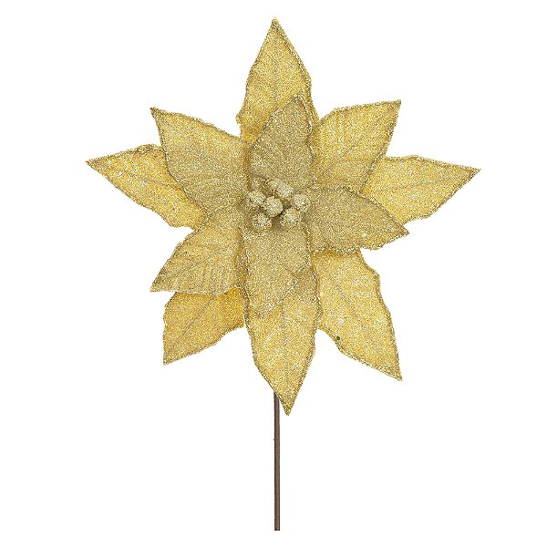 Bico de Papagaio Natal Glitter Dourado 25cm