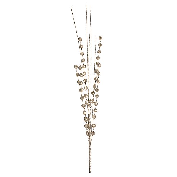 Complemento Bolinha Natal c/ Glitter Champanhe 54cm