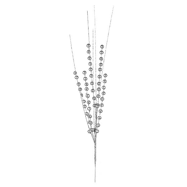 Complemento Bolinha Natal c/ Glitter Prata 54cm