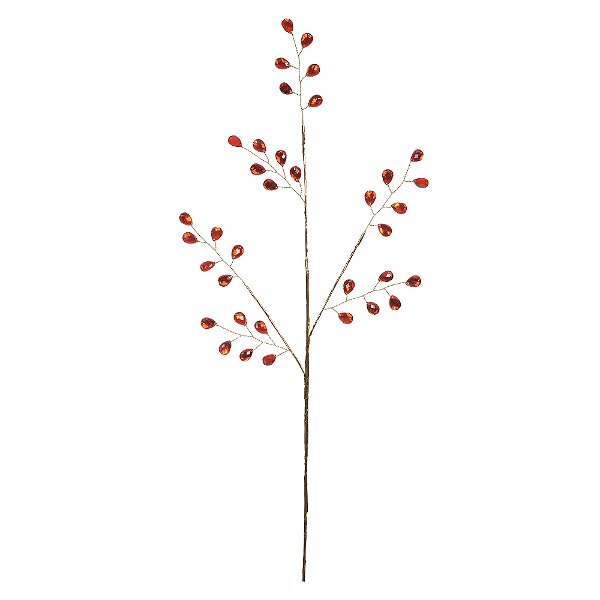 Complemento Cristal Natal Vermelho Dourado 57cm