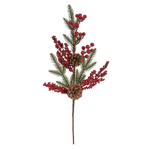 Haste Berry Natal c/Pinha Vermelho 60cm