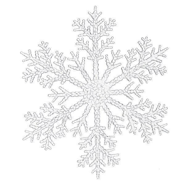 Enfeite Natal Floco de Neve Transparente 25cm