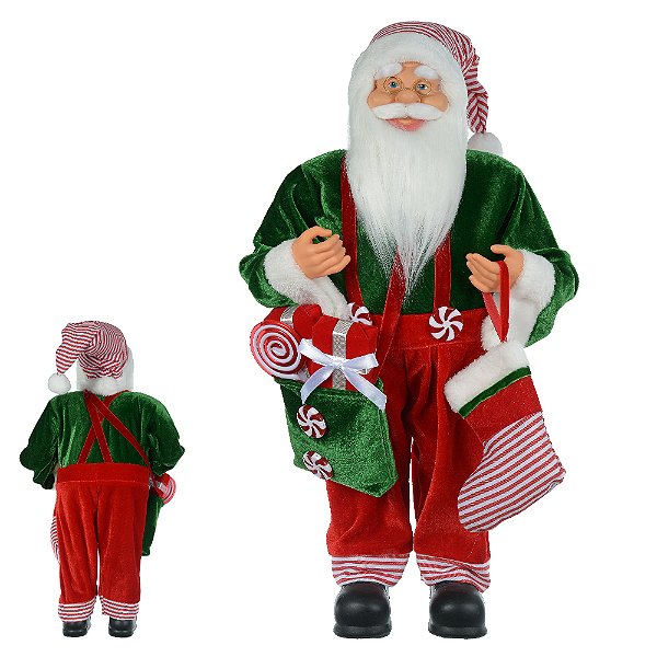 Boneco Papai Noel Natal em Pé Carpinteiro (Vermelho Marrom) 80cm