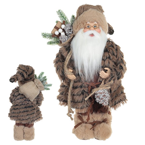 Papai Noel Natal em Pé Marrom 30cm