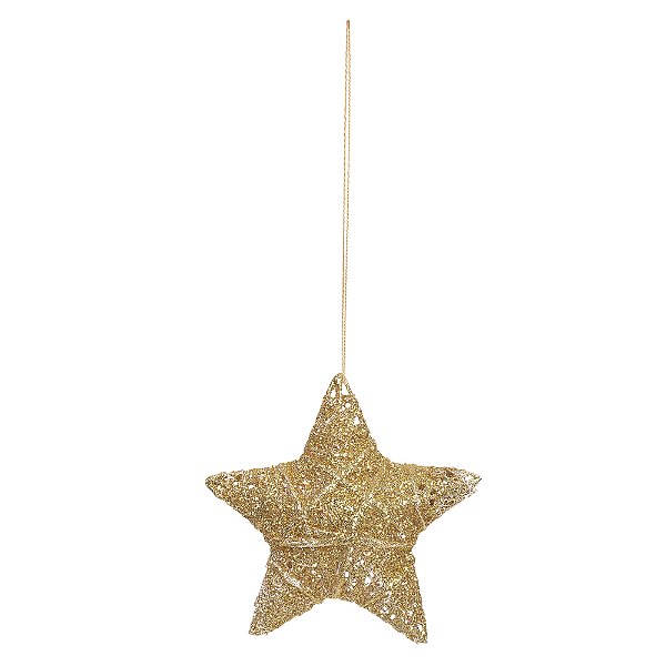 Enfeite de Natal Estrela Aramada (Dourado) 10cm