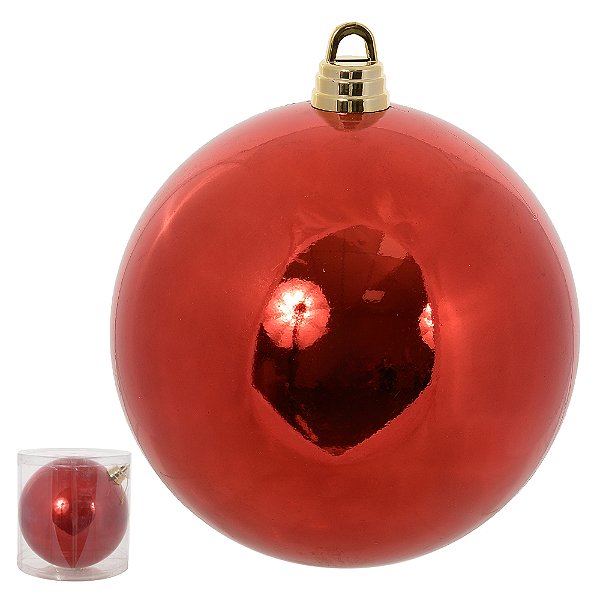 Bola Metálica Natal (Vermelho) 30cm