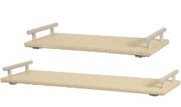 Kit Bandejas Decor Metal Revest PU c/2 Bege 49cm