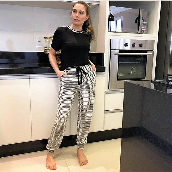 Pijama Malha Listrado
