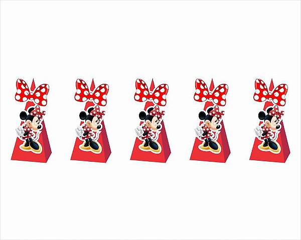 10 Caixinhas CONE para doces minnie vermelha