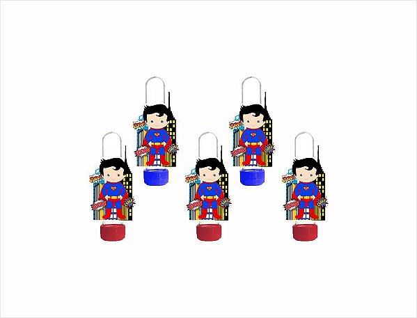 10 tubetes 13cm para doces Superman Baby