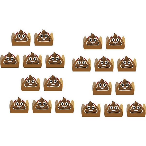 100 Forminhas para doces 4 pétalas Emoji cocô - Envio Imediato