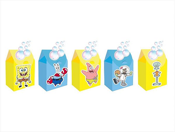 15 Caixinhas MILK para doces Bob Esponja