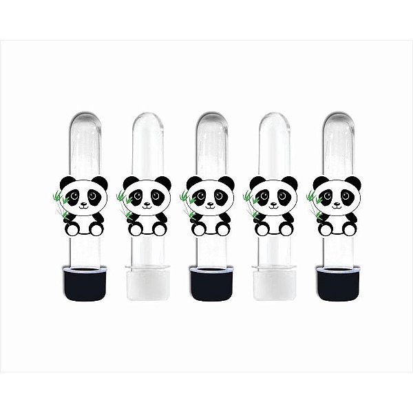 20 Tubetes Panda (preto e branco) - Envio Imediato