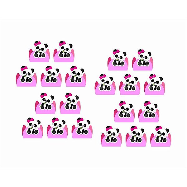 250 Forminhas 4 pétalas p/ doces Panda menina - Envio Imediato