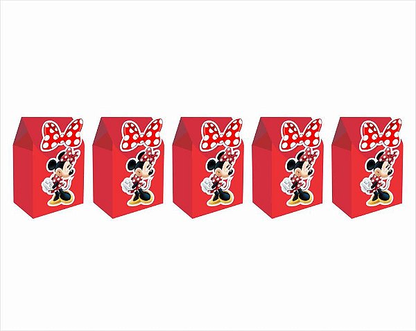 40 Caixinhas MILK para doces minnie vermelha