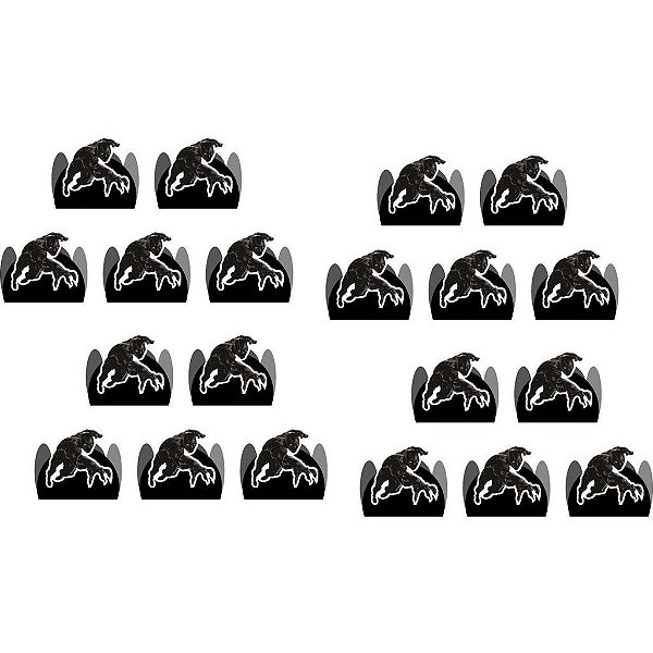 50 Forminhas 4 pétalas p/ doces Pantera Negra - Envio Imediato