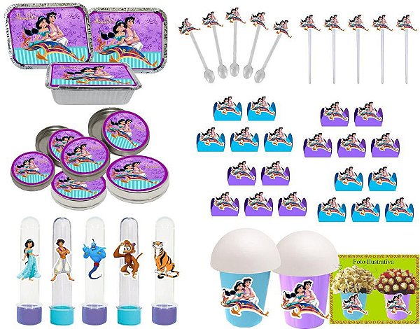 Kit Aladdin e Jasmine 106 Peças (10 pessoas)