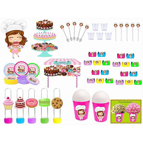 Kit Festa Confeitaria 105 peças (10 pessoas)