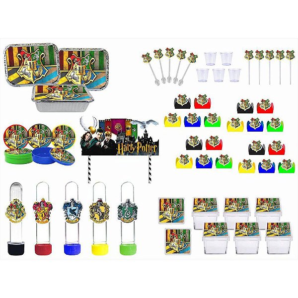 Kit festa Harry Potter (clãs) colorido 121 peças (10 pessoas)
