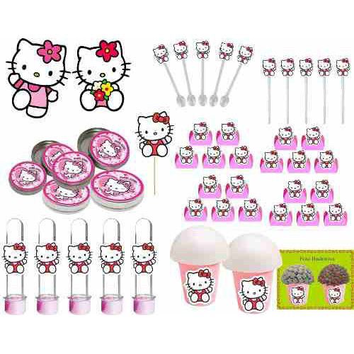 Kit Festa Infantil Hello Kitty 265 Peças (30 pessoas)