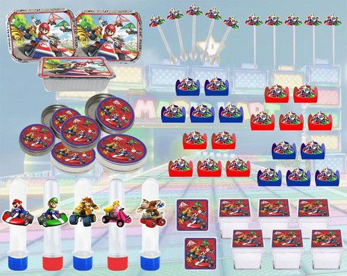 Kit Festa Infantil Mario Kart 178 Peças (20 pessoas)