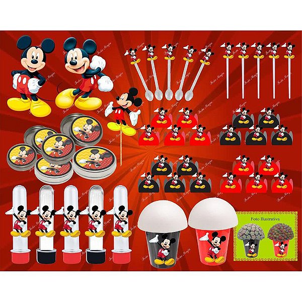 Kit Festa Infantil Mickey 143 Peças (20 pessoas)