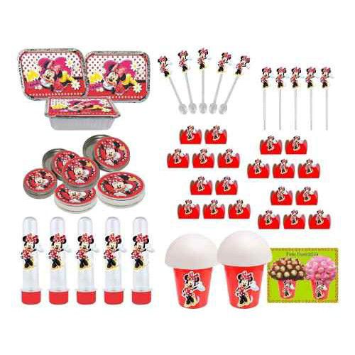 Kit Festa Minnie Vermelha 106 Peças (10 pessoas)