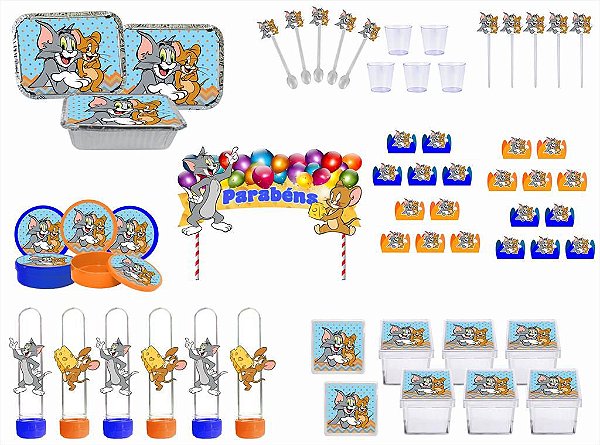 Kit festa Tom e Jerry  121 peças (10 pessoas)