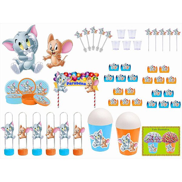 Kit Festa Tom e Jerry Baby 255 peças (30 pessoas)