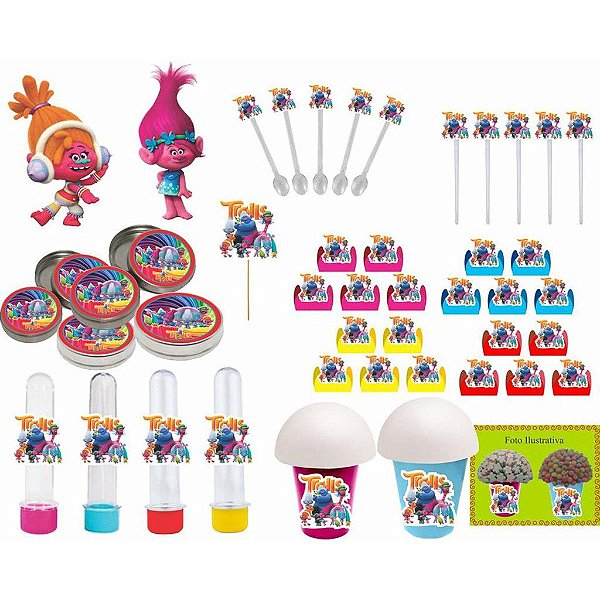 Kit festa Trolls 143 peças (20 pessoas)