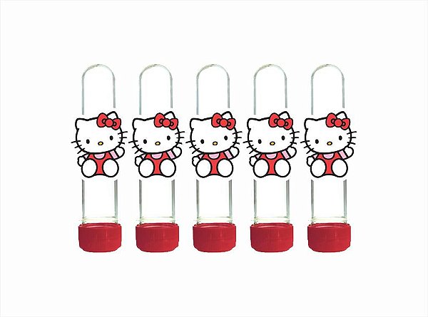 10 Tubetes Hello Kitty vermelho