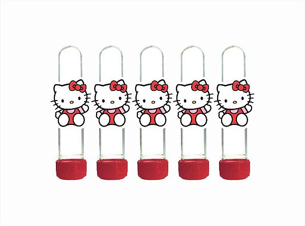 50 Tubetes Hello Kitty vermelho