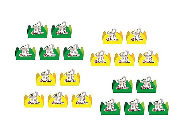 150 Forminhas Copa do Qatar 2 Verde e Amarelo