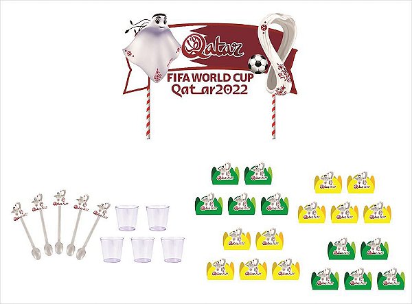 Kit Festa Copa do Qatar 2 Verde e Amarelo 601 peças