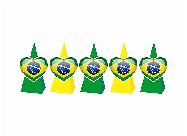 10 Caixinhas CONE para doces Pátria Amada Brasil