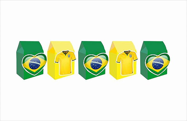 10 Caixinhas MILK para doces Copa Seleção Brasil