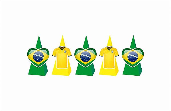 20 Caixinhas CONE para doces Copa Seleção Brasil