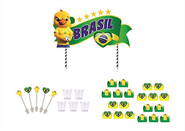Kit Festa Copa Seleção Brasil 151 peças