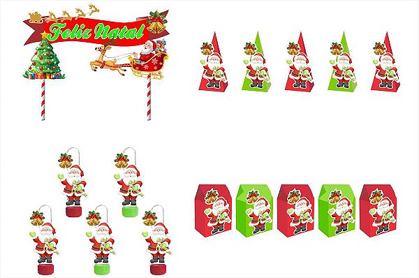 Kit Festa de Natal 16 peças (5 pessoas) cone milk